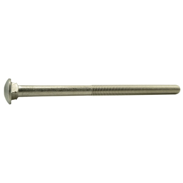 Carriage Bolt, Square Neck, 11 (Coarse), 10 in L, 18-8 Stainless Steel, 5 PK